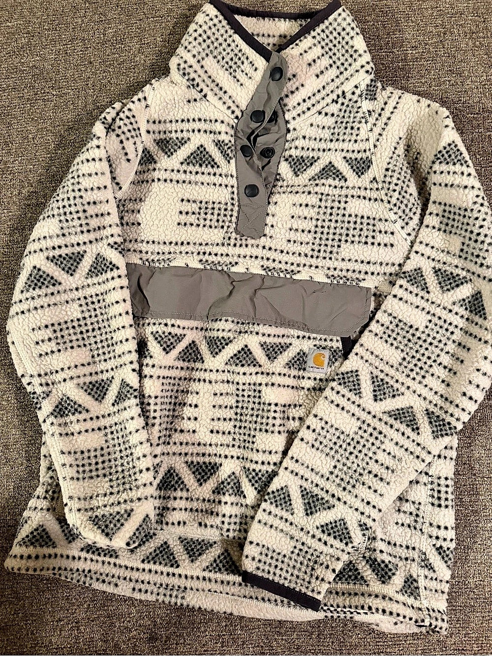 Carhartt Relaxed Fit Geometric Jacket Cream Black Size Small